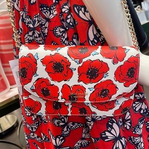 Kate Spade Kristi Poppy Printed Flap Crossbody 
Cream Multi NWT
